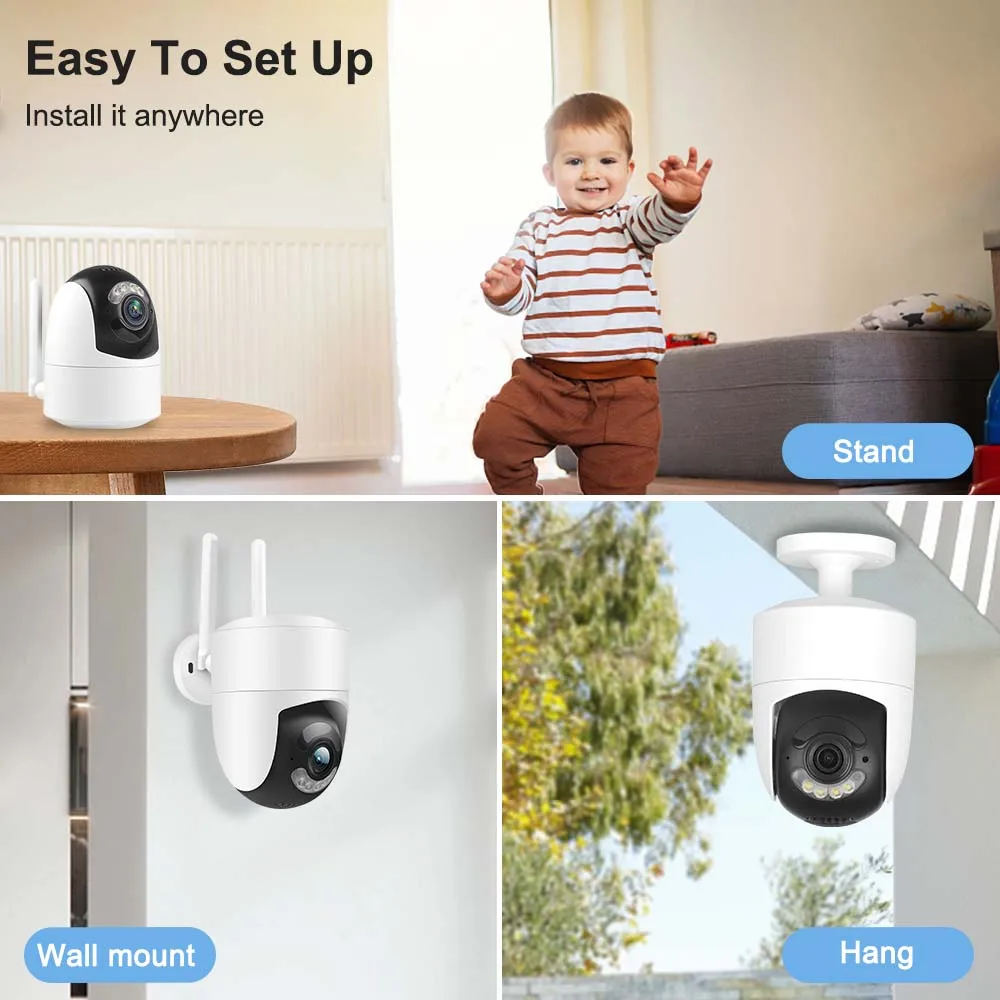 Tuya WiFi Camera 360° 2K 4MP 5G WiFi Alexa Security Camera Outdoor Ai Tracking Smart Home Video Surveillance SmartLife IP Camera