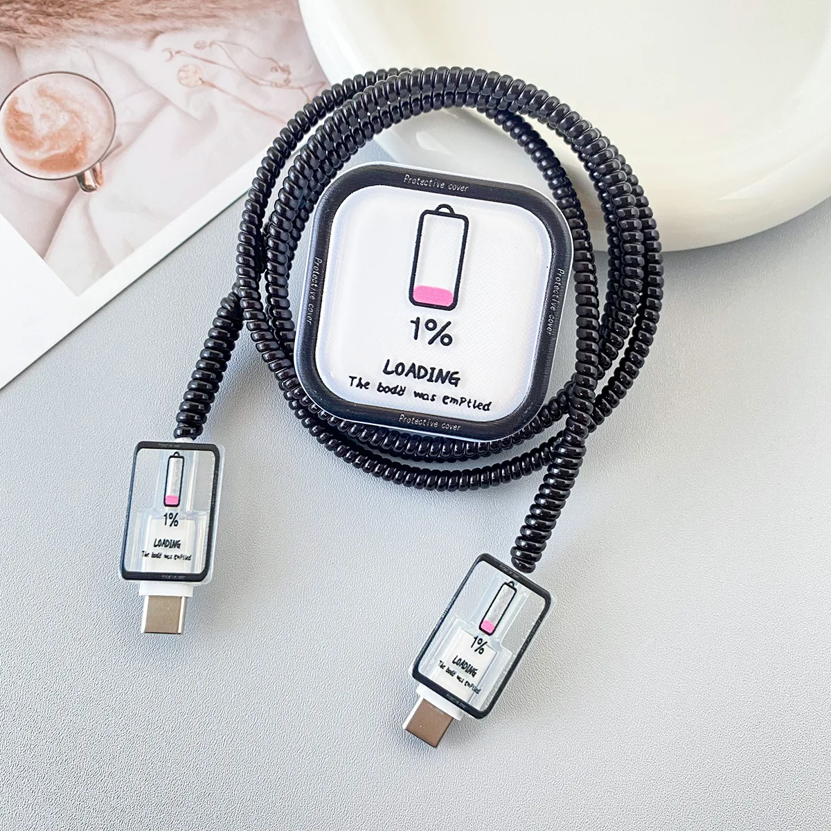 40W Simple Charger Protector Case with USB Cable Cover and Data Cord Winder