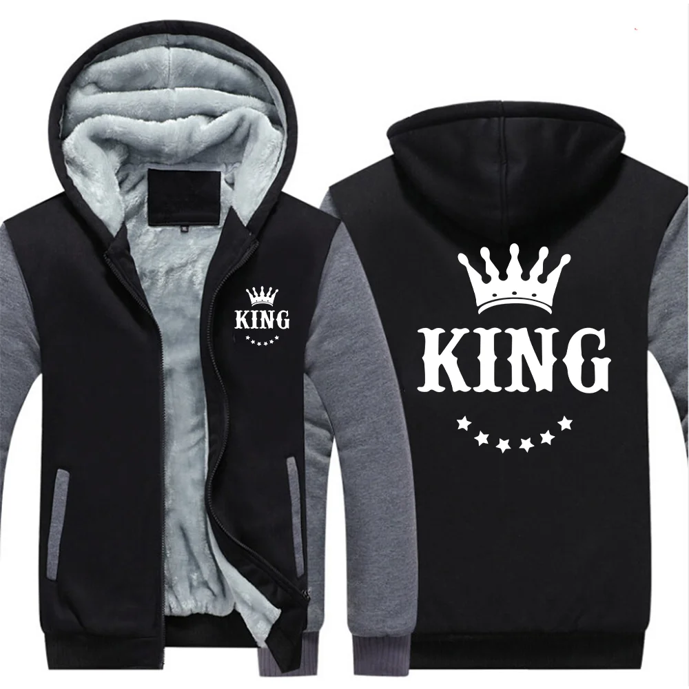 

Зимние теплые парки с длинным рукавом, толстые модные лоскутные куртки с капюшоном и надписью King, одежда с принтом, топы, куртка, Повседневная Уличная одежда