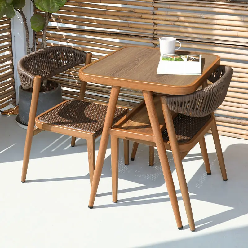 Balcony Rattan Chair Three-piece Set Home Leisure Combination One Table and Two Chairs Beach Garden Table and Chair Set