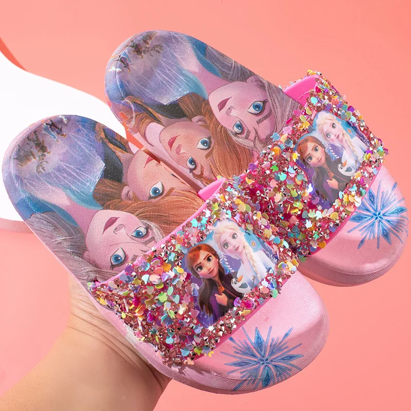 Disney Children Princess Frozen Shoes  Children Elsa Princess Sandals -  Disney Girls - Aliexpress