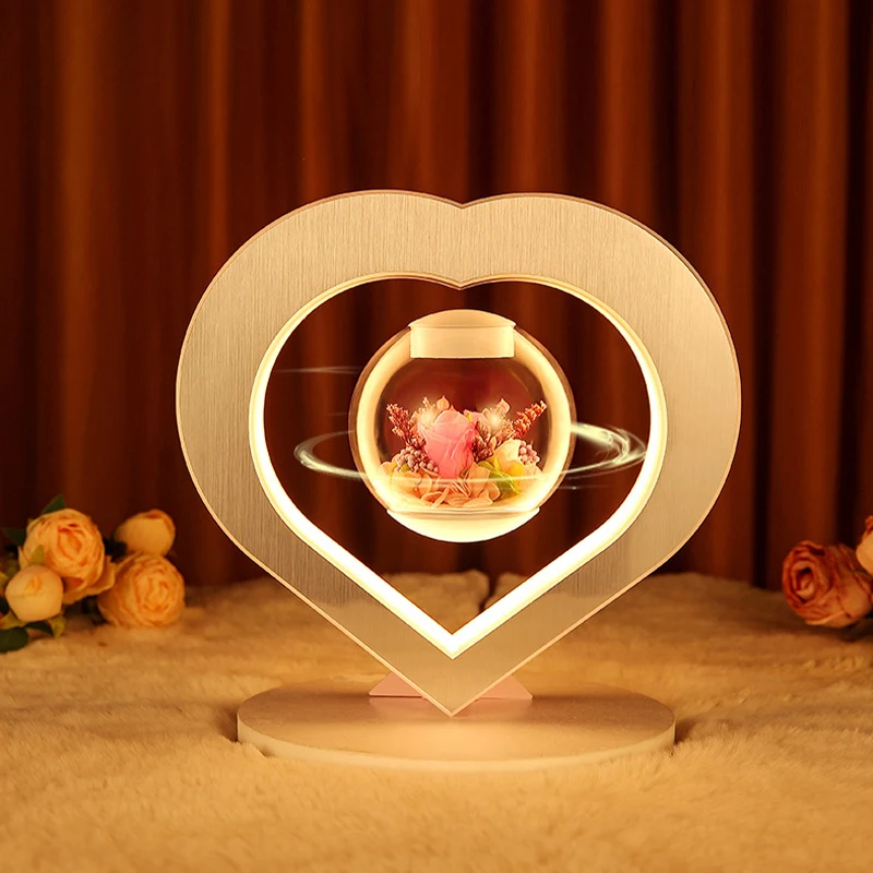 

Led Magnetic Levitation Immortal Rose Flower float lamp Bedroom Table Lamp Girl Room Romantic Wedding Gift Decoration Table Lamp