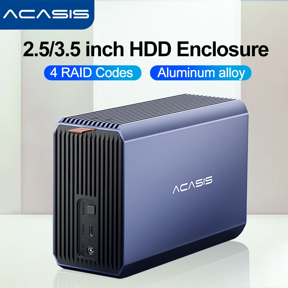 Acasis-estação de Ancoragem do Disco Rígido Dual Bay Caixa Hdd Raid Sata Gabinete de Armazenamento Matriz 25 35