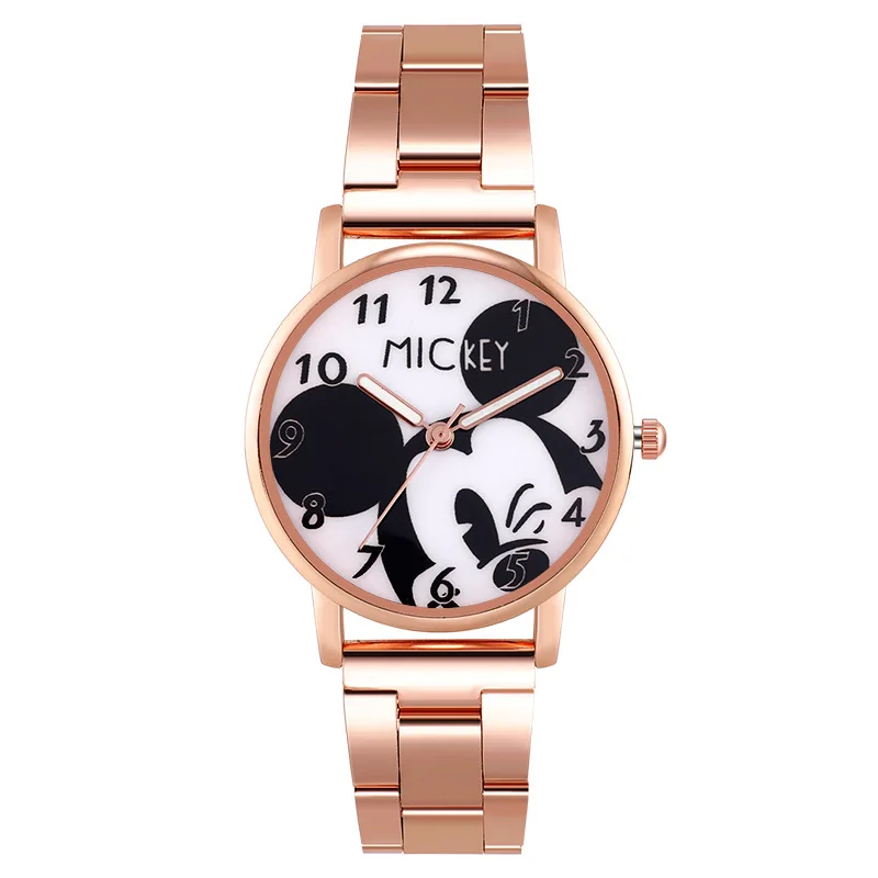 Mickey Minnie Cartoon Kids Watches Stainless Steel Quartz Watch for Kids Women Boy Girl Wrist Watch Children Clock Birthday Gift
