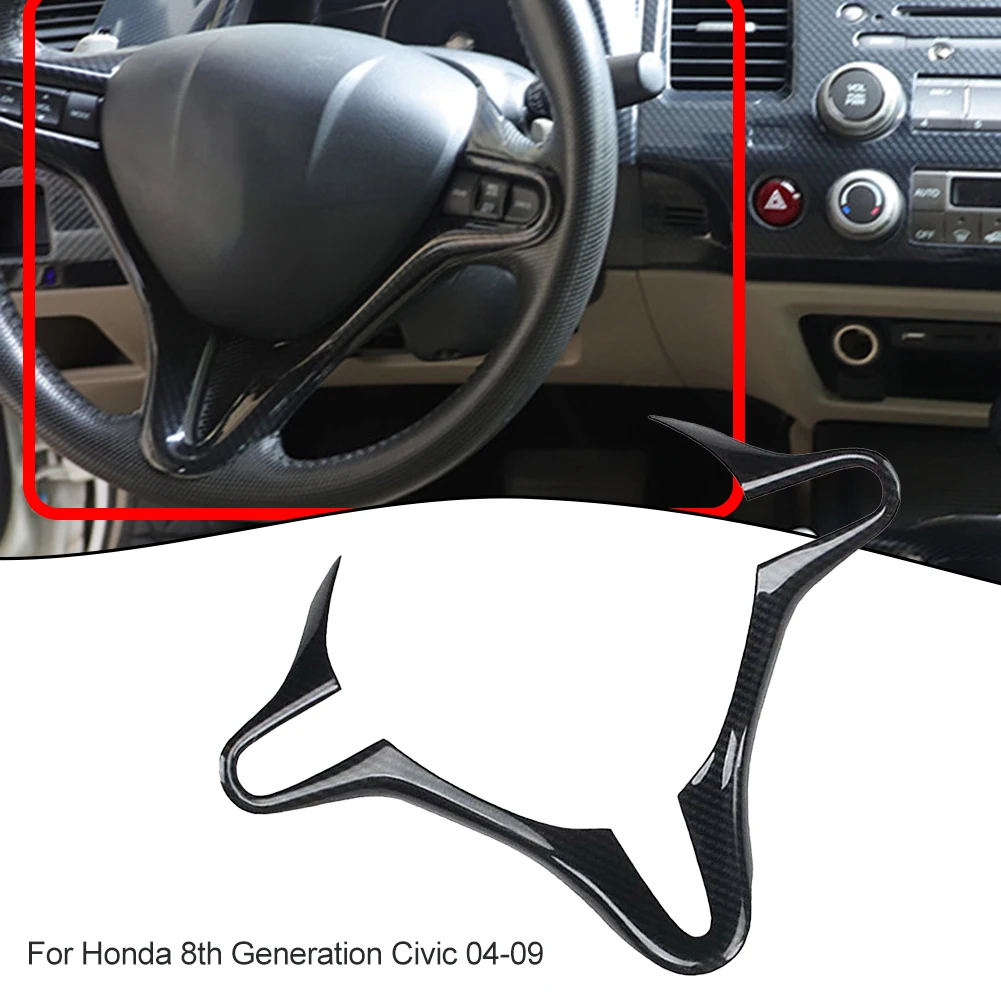 

1PCS For Honda Civic 8th Generation 2006-2011 Auto Steering Wheel Core Interior Sticker Carbon Fiber Steering Wheel Decora Decal