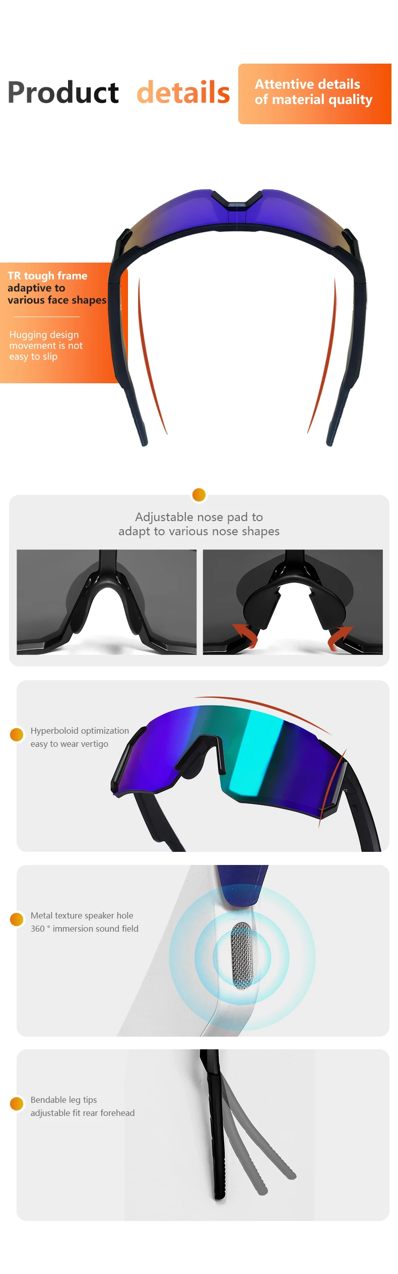 LIGE Ciclismo Sport all'aria aperta Bluetooth Chiamata Occhiali da sole intelligenti Occhiali da mountain bike Guida Arrampicata Strada Pesca Moto_voghion.com