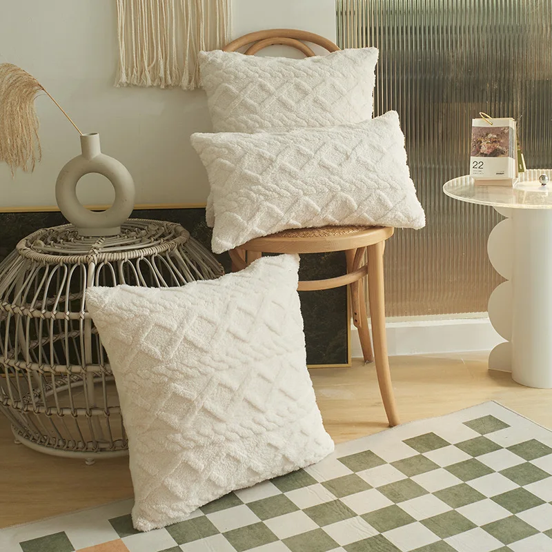 Solid Jacquard Geometrial Pattern Cushion Cover 1pc for Sofa and Bed throw pillow cover,cushion covers,pillow covers,cushion cover