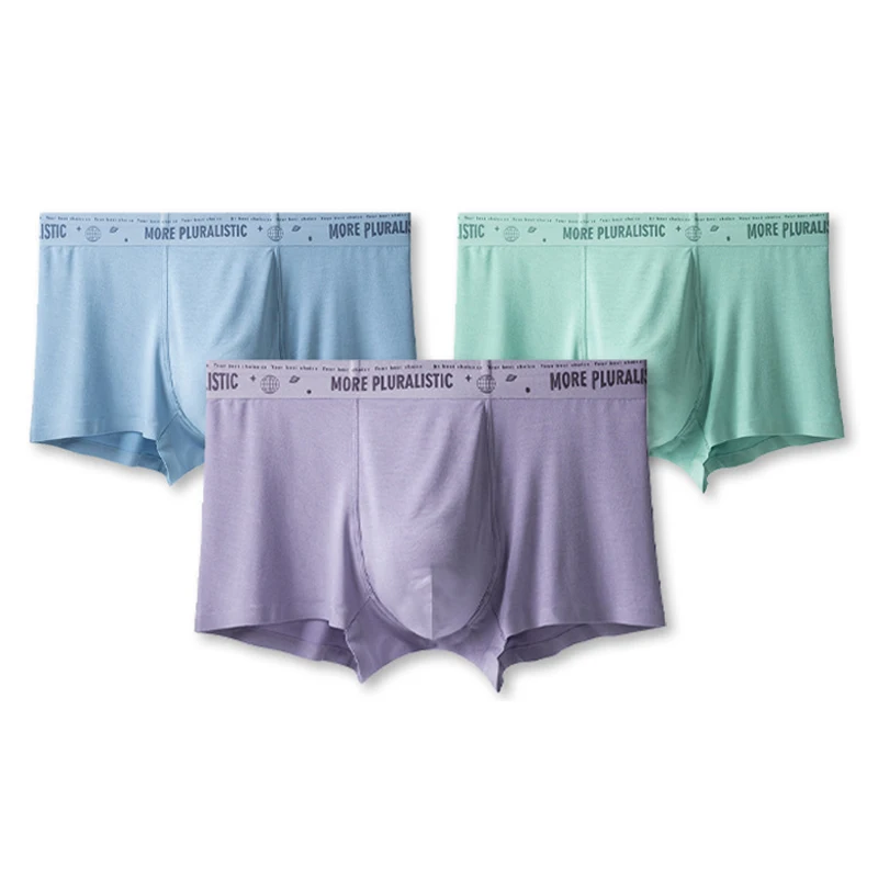

Men's underwear, boxer shorts, breathable mid rise, youth underwear shorts 3PCS