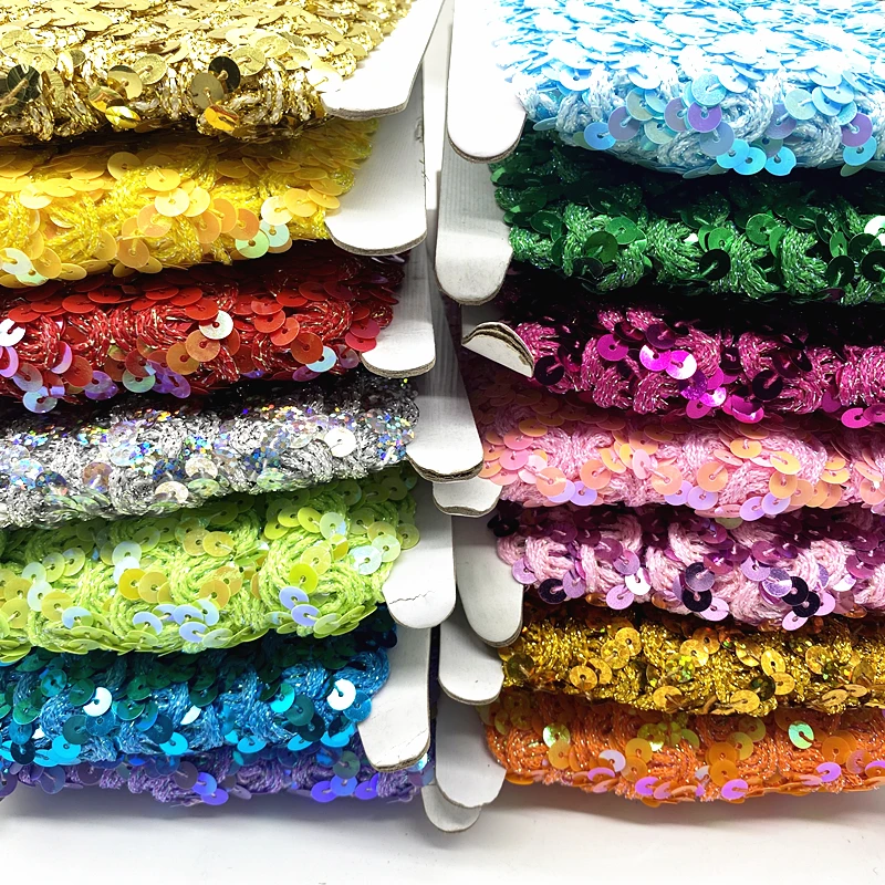 Lace Ribbon Lace Garment Accessories Lace Sewing Supplies Lace Accessories Lace Sewing Accessories Clothing Accessories 2 yards 20mm Curve Wavy Sequins Lace Trim for Stage Performance Party Cosplay Wedding Clothes DIY