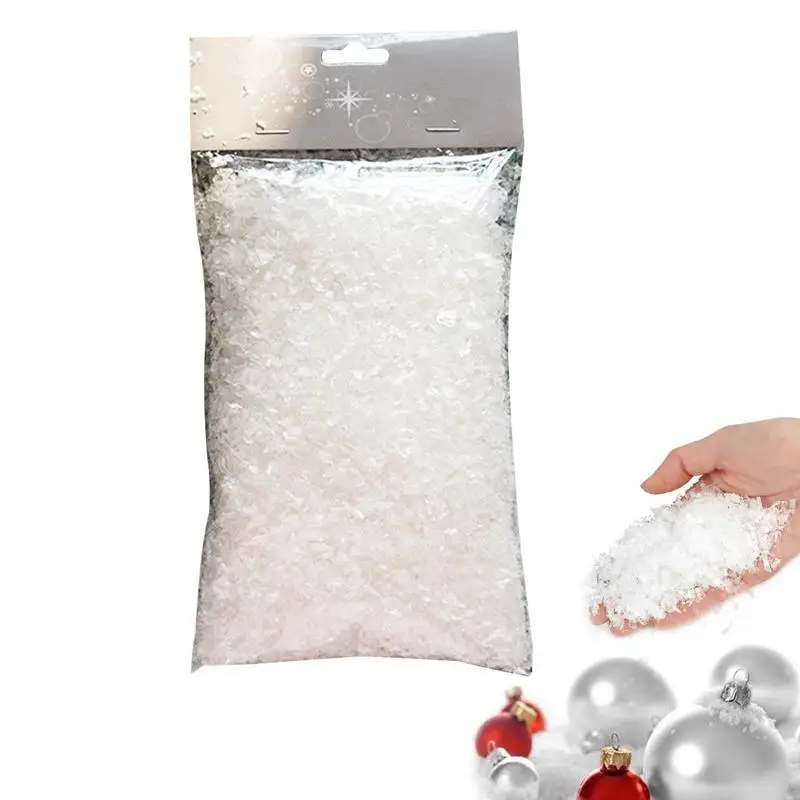 

Christmas Fake Snow Decor Artificial Plastic Dry Snow Fluffy Snowflakes Dry Snow Powder Xmas Gift for Holiday Snow Decorations