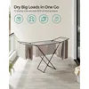 Clothes Drying Rack, Metal Laundry Drying Rack, Foldable, Space-Saving, Free-Standing Airer, with 2 Gullwings, Indoor Outdoor 3
