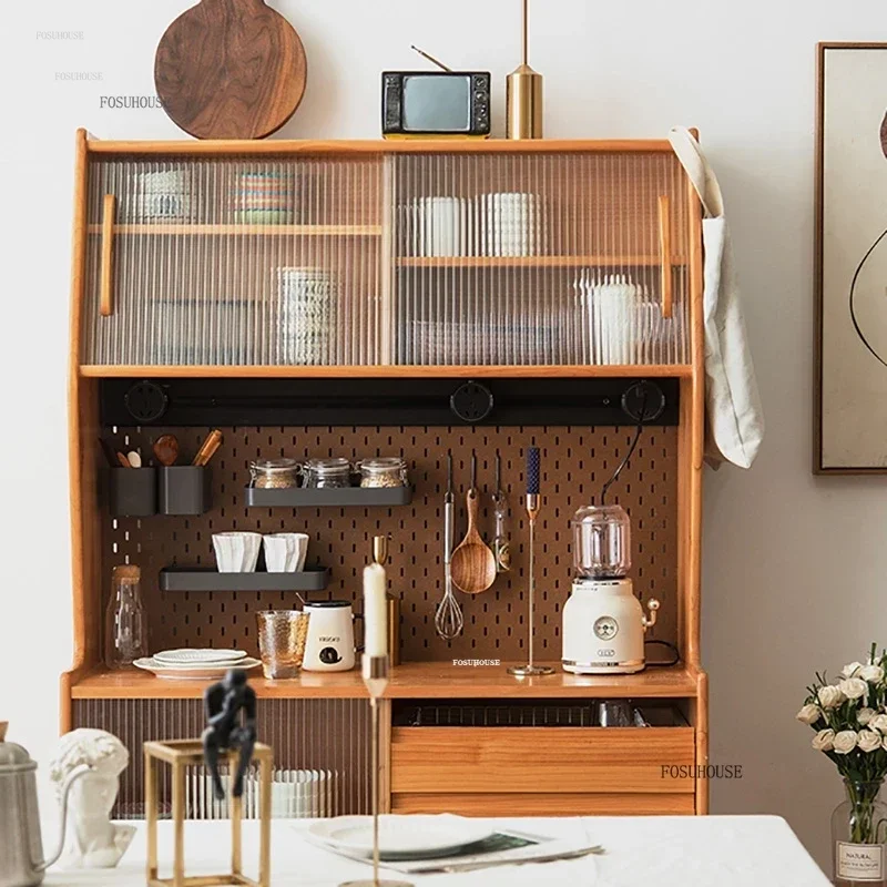 Solid Wood Nordic Sideboards Modern Home Tea and Wine Cabinets Against Wall Japanese Living Room Furniture et Sideboard