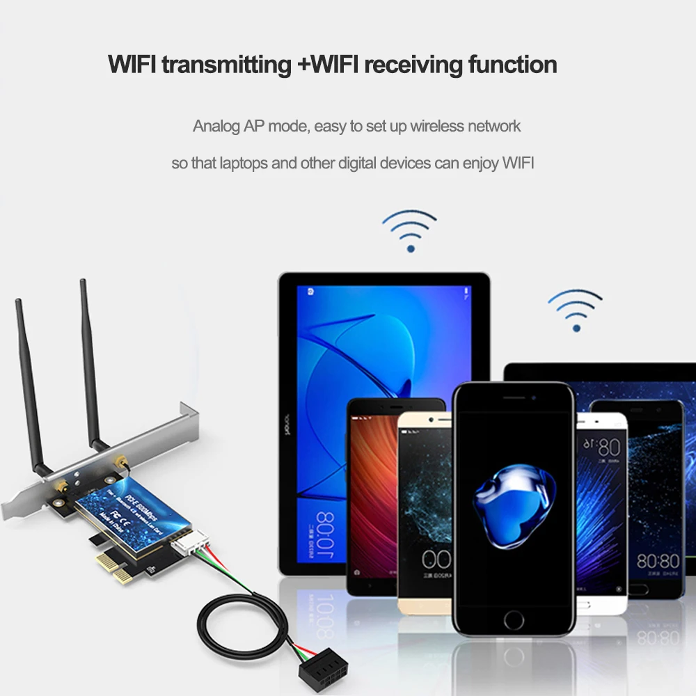 

Беспроводная сетевая карта PCIe адаптер 600 Мбит/с Bluetooth-совместимый 4,0 Wi-Fi адаптер 2,4 ГГц 5,8 ГГц двухдиапазонный адаптер LAN-карты для ПК