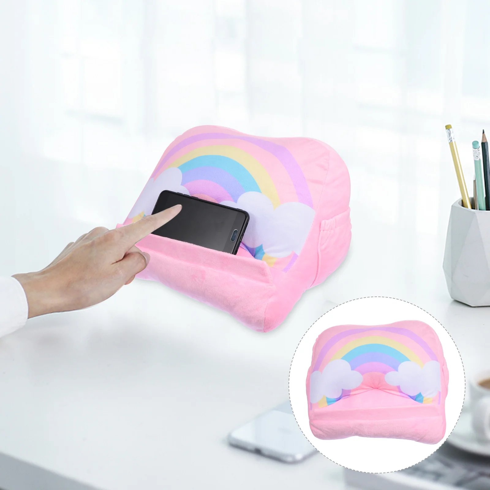

Tablet Cushion Phone Pillow Stand Holder Dual Use Cartoon Laptop Portable