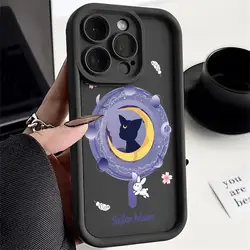 Sailor Moon Cat Manga Soft Phone Case Cover - iPhone 15 Plus (Mix02)