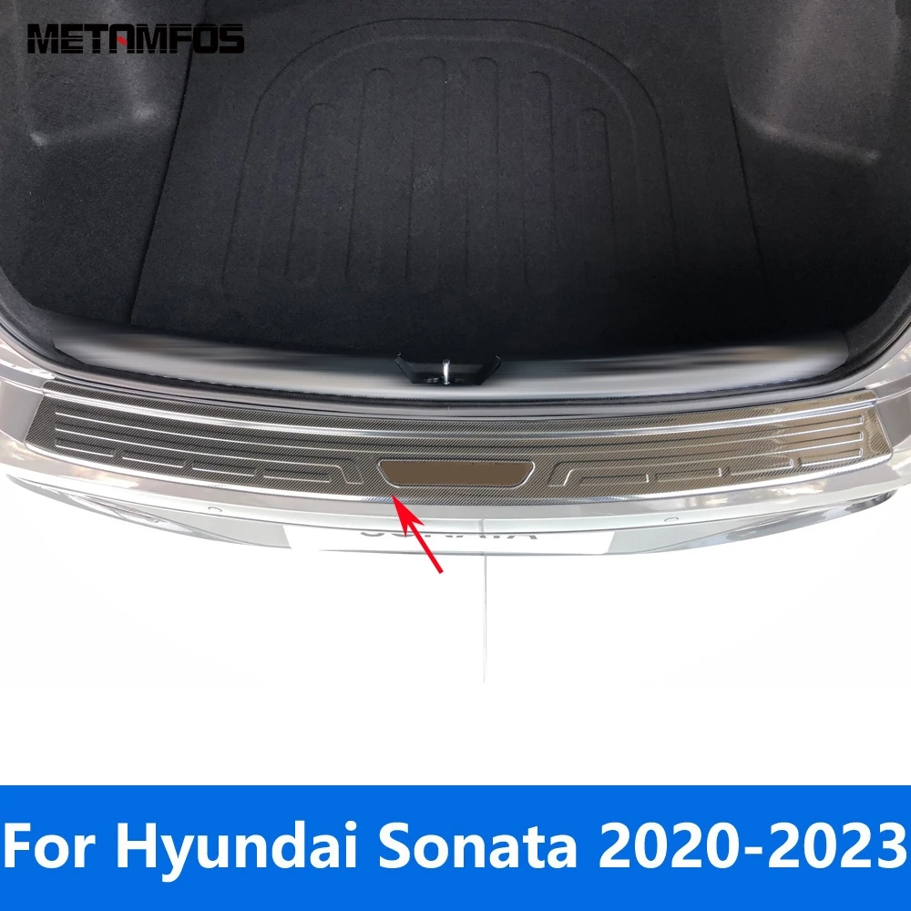 

For Hyundai Sonata 2020-2022 2023 Exterior Rear Trunk Door Sill Plate Tail Bumper Scuff Guard Sticker Accessories Car Styling