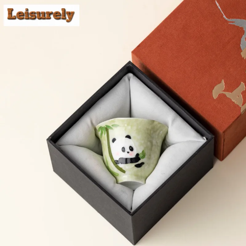70ml Hand-painted Panda Teacup Handmade Tea Bowl Cute Cup Tea-tasting Personal Cup Chazhan Master Cups Household Teaware Craft