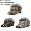 Men Baseball Cap With Spiked Hairs Wig Unisex Fake Wigs Hip Hop Sunhat Outdoor Camouflage Printed Jungle Cycling Sunshade Visors 1
