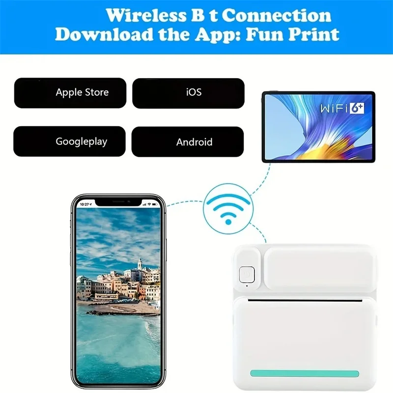 Pocket Printer C19 MINI Print Portable Thermal Printer 58mm Printing Wireless Bluetooth Android IOS