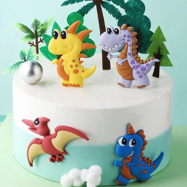 Bougie d'anniversaire en forme de dinosaure pour enfant de 0 à 9 ans,  décorations de fête, dessin animé, gâteau joyeux anniversaire, ci-après les  travailleurs - AliExpress