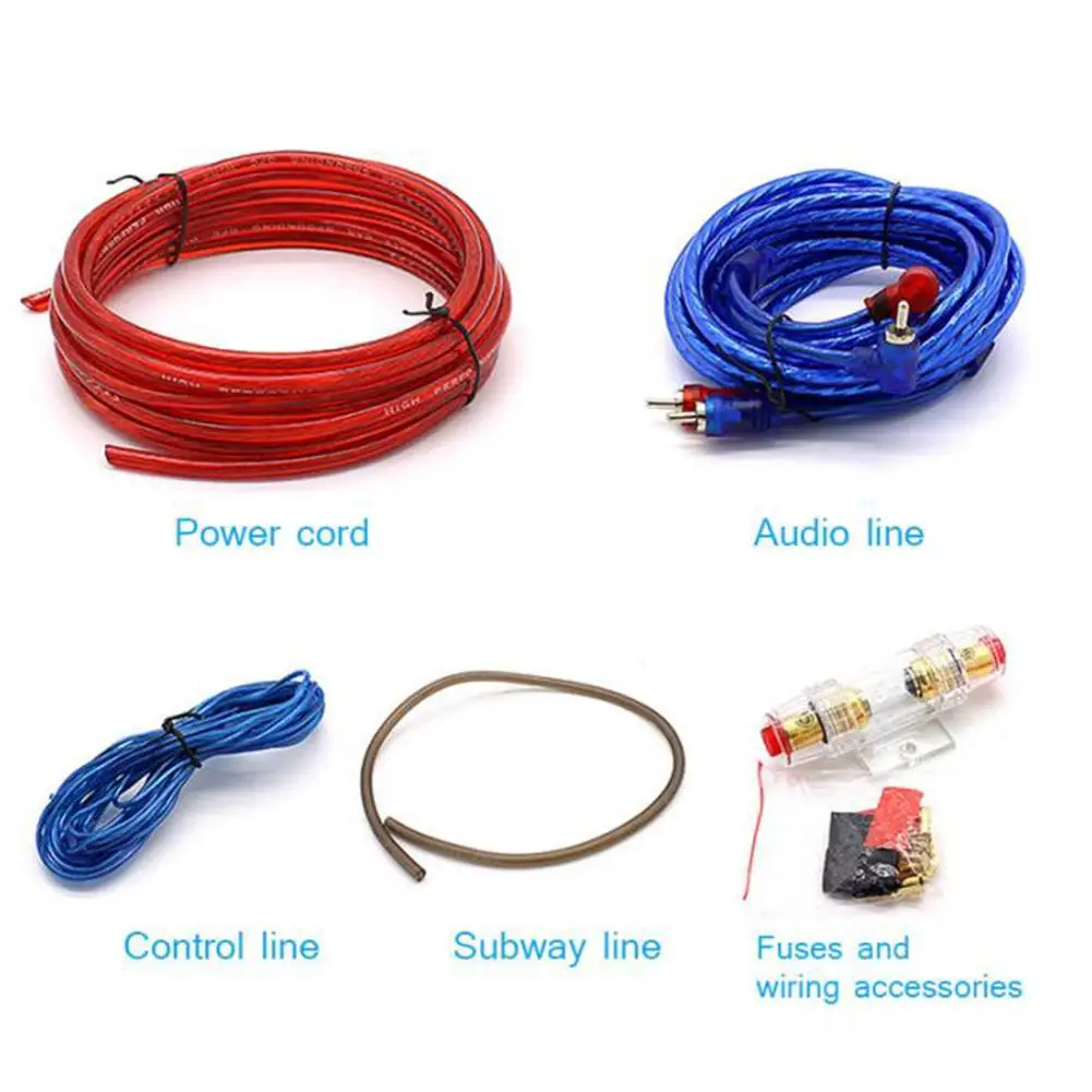 Car Audio Speaker Wire Cables Amplifier Subwoofer Speaker Installation Harness Wiring Kits Cables 10GA Power 60 AMP Fuse Holder audio speaker cable audio speaker wiring kit audio cable electrical wire cable electronic wire cable car amplifier wiring kit