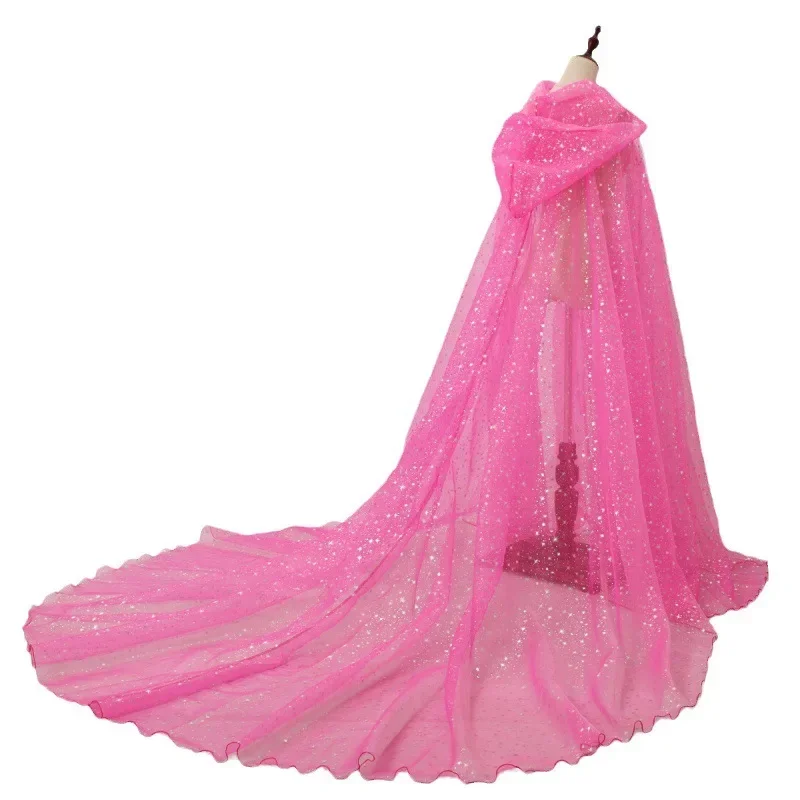 Vintage Wedding Party Sash Cape Long Tail Medieval Fairy Black green Shawl Gothic Wicca Robe Shinny Halloween Witch Cloak Hoode - Image 6