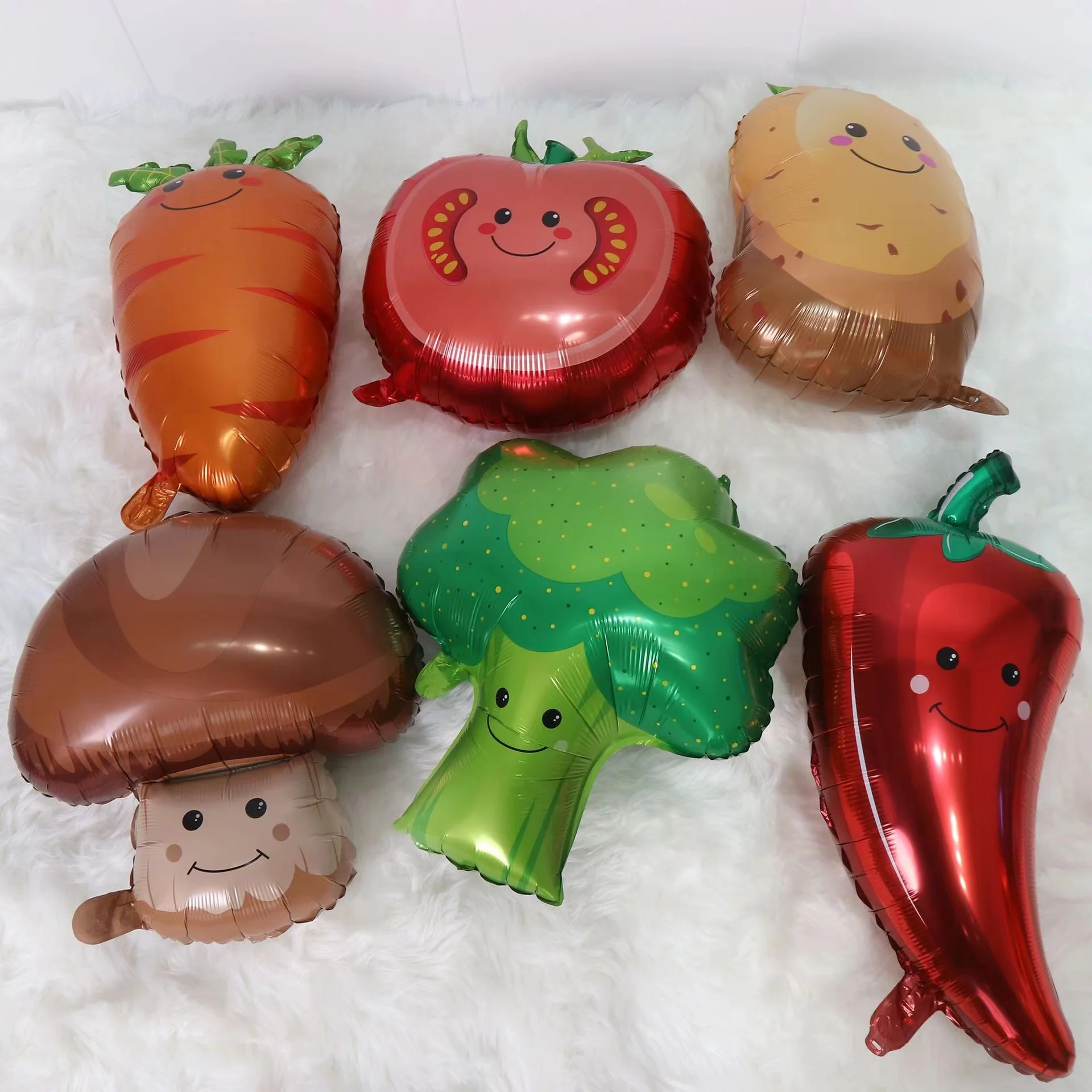 Neue Gemüse Aluminium Film Ballon Pilz Pfeffer Tomaten Karotten Brokkoli Ballon Geburtstag Szene Dekoration kinder Spielzeug Ball – Detail 8