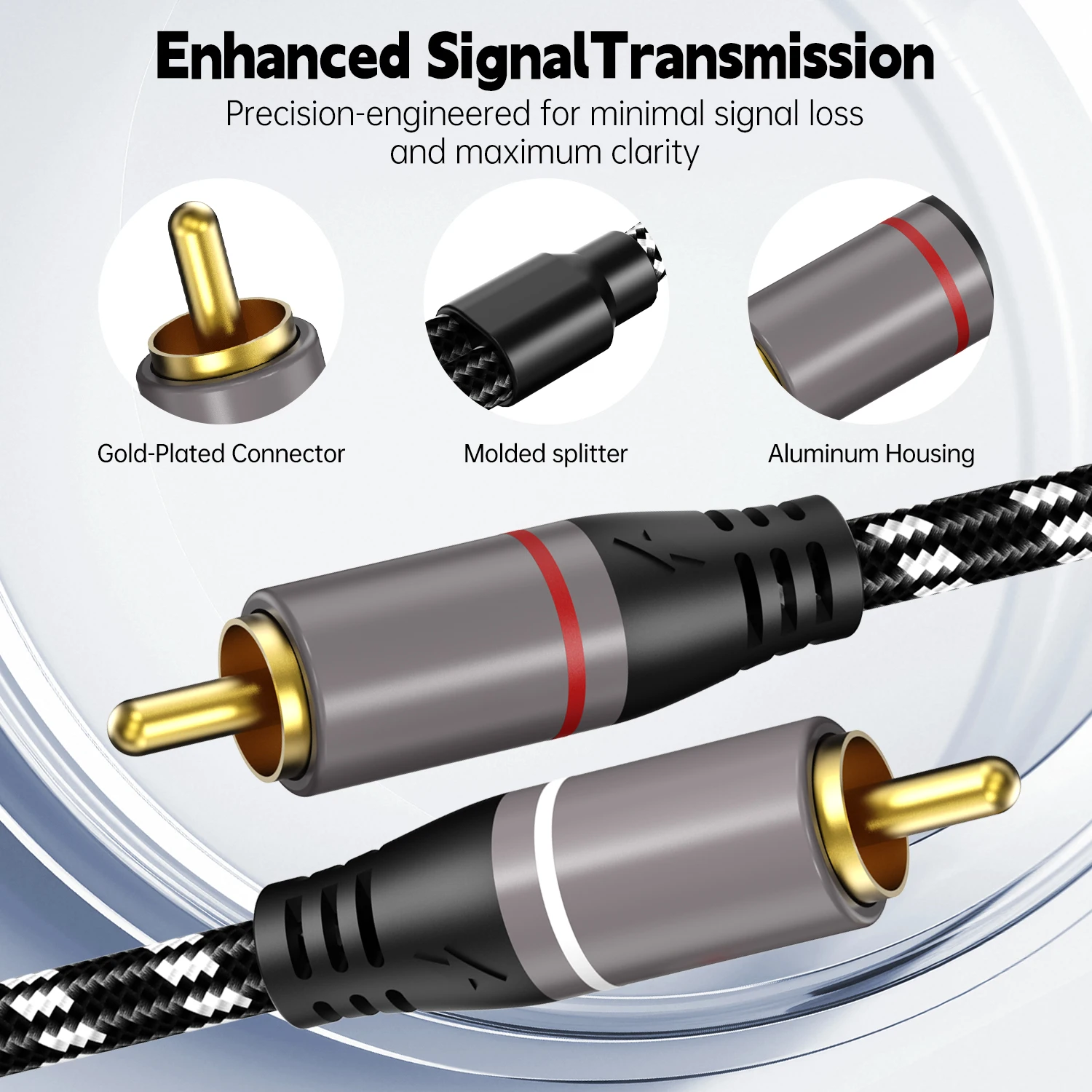 Premium HiFi Stereo RCA Audio Cable - Male to Male for Enhanced Sound Quality in Home Audio Systems