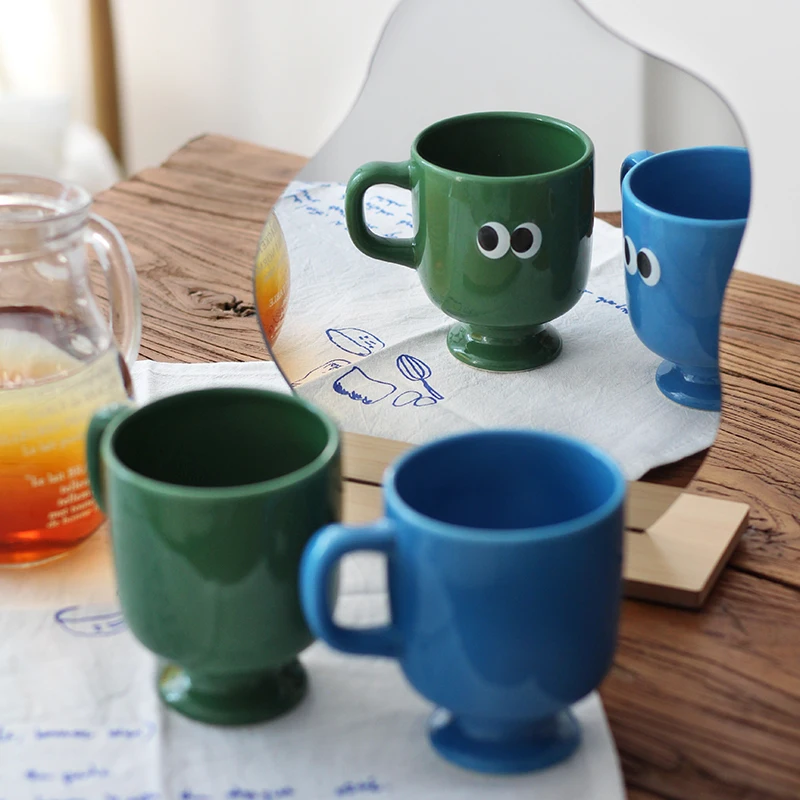 

Funny Big-Eyed Mug, Coffee Glass, Water Cup, Breakfast Cup, Vintage, Couple, Wine Glass, Tall