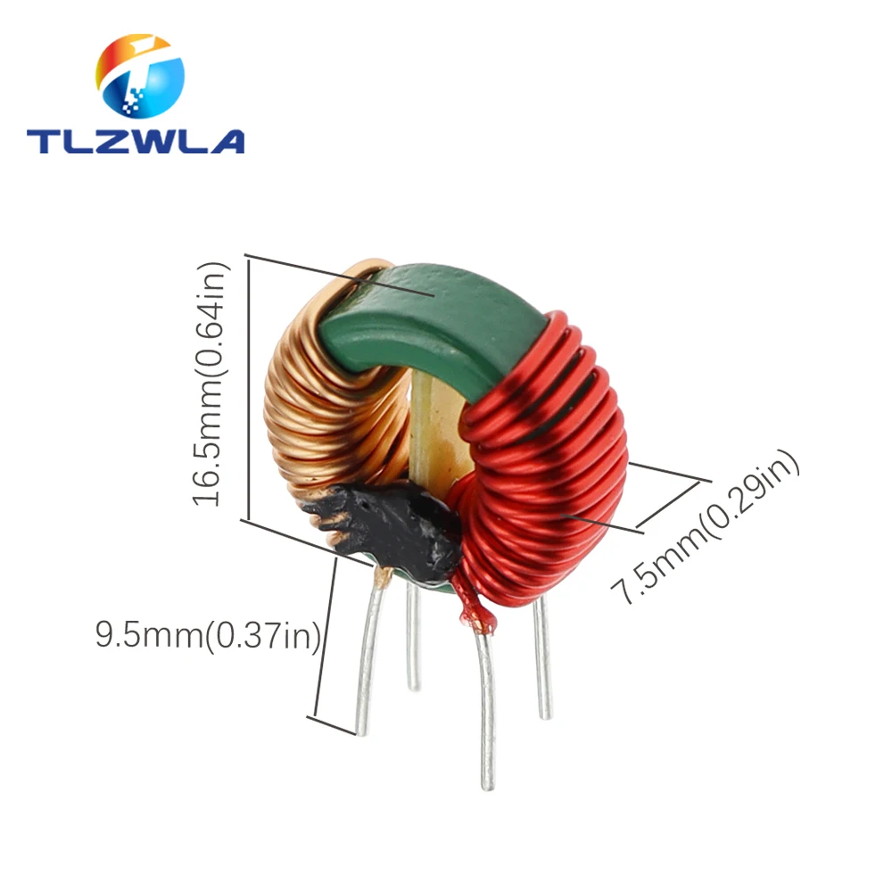 5PCS 14X9X5MM Common-mode Inductor 14*9*5mm 2MH 0.7Wire Diameter 5A Magnetic Ring inductance Power Filtering Inductance Coil