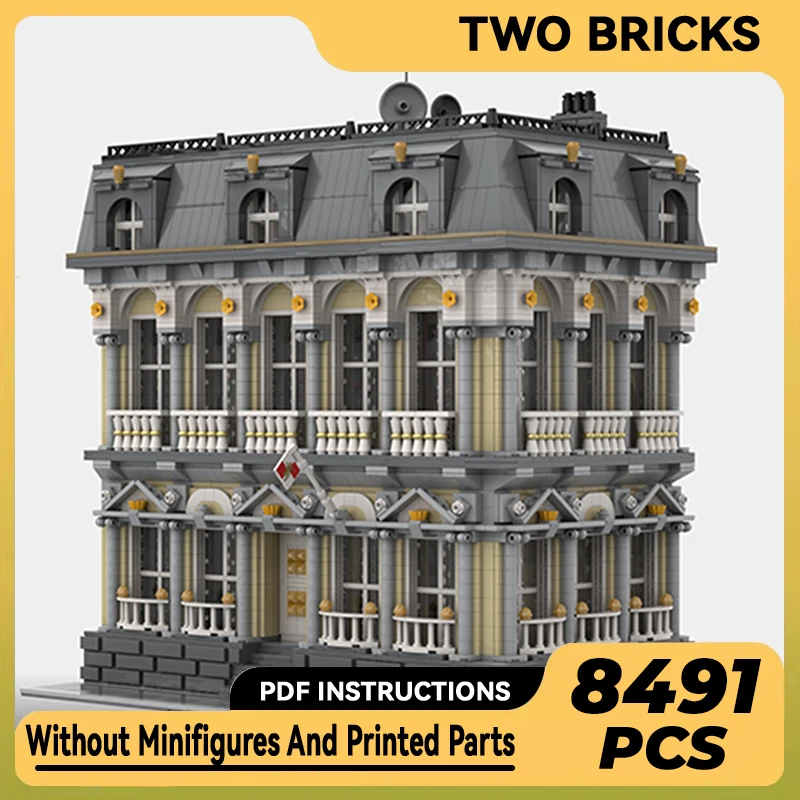 

Moc Building Blocks Modular Street View The Embassy Building Technical Bricks DIY Assembly Construction Toys For Holiday Gifts