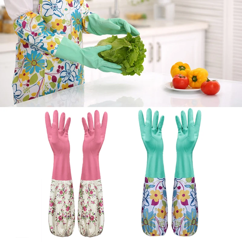 Kitchen Cleaning Gloves 1 Pairs Housework Anti-rust Hands Protection Long Sleeves Working Painting Gardening