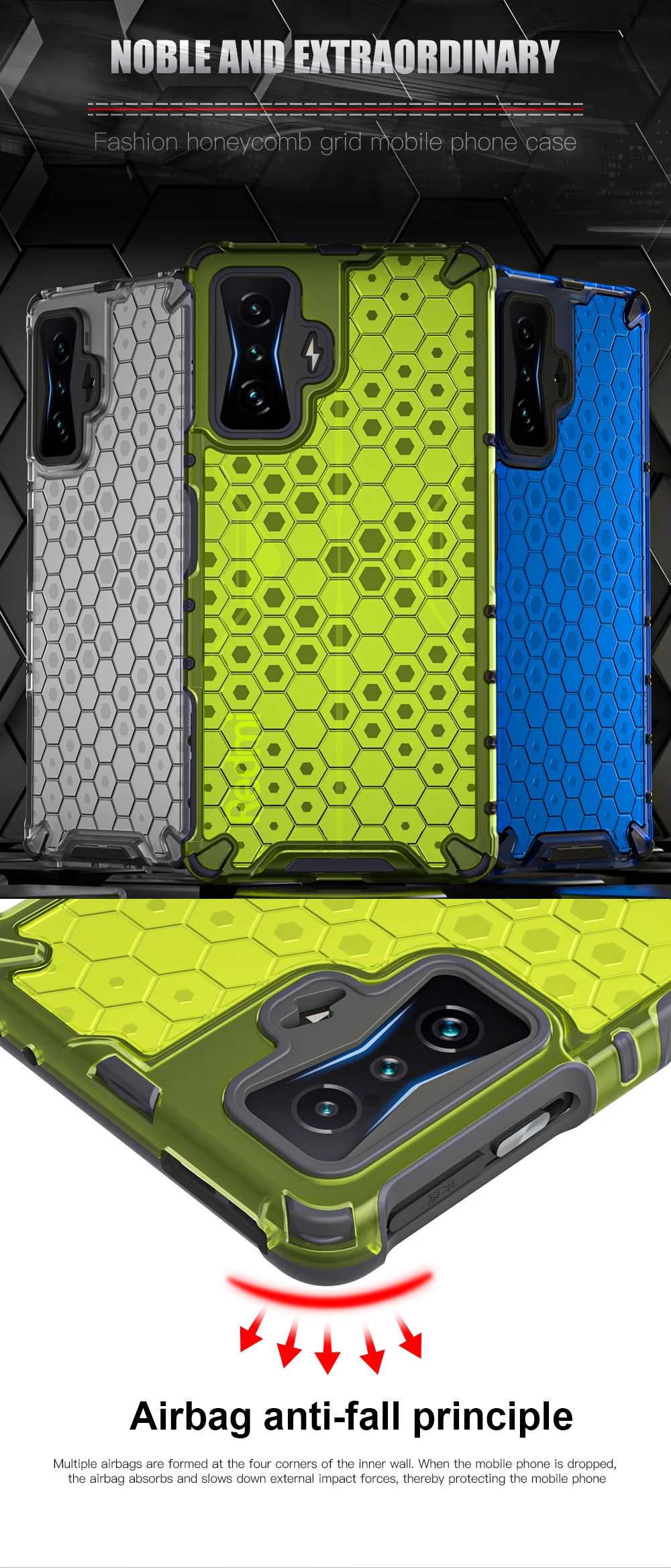 KEYSION ütésálló páncéltok POCO F4 GT F3 5G átlátszó méhsejt telefonhoz hátlap Xiaomi Redmi K50 Gaming K4 készülékhez_voghion.com