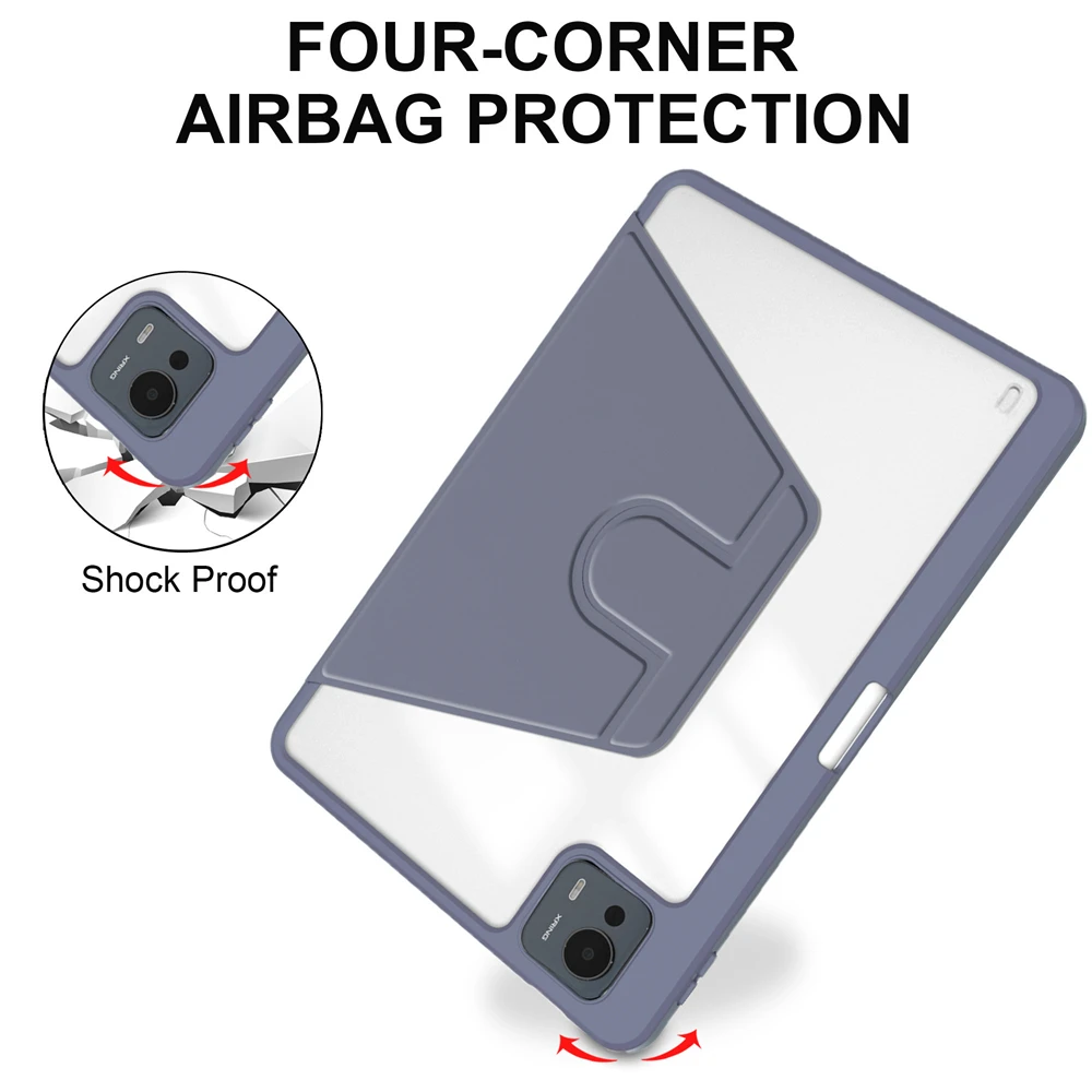 360° Rotating Tablet Cover with Pencil Holder - Acrylic Case