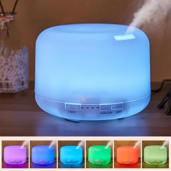 아로마 디퓨저 공기 가습기 에센셜 오일, 다채로운 야간 조명, USB 가습기, 미니 사이즈 가습기, 500ml