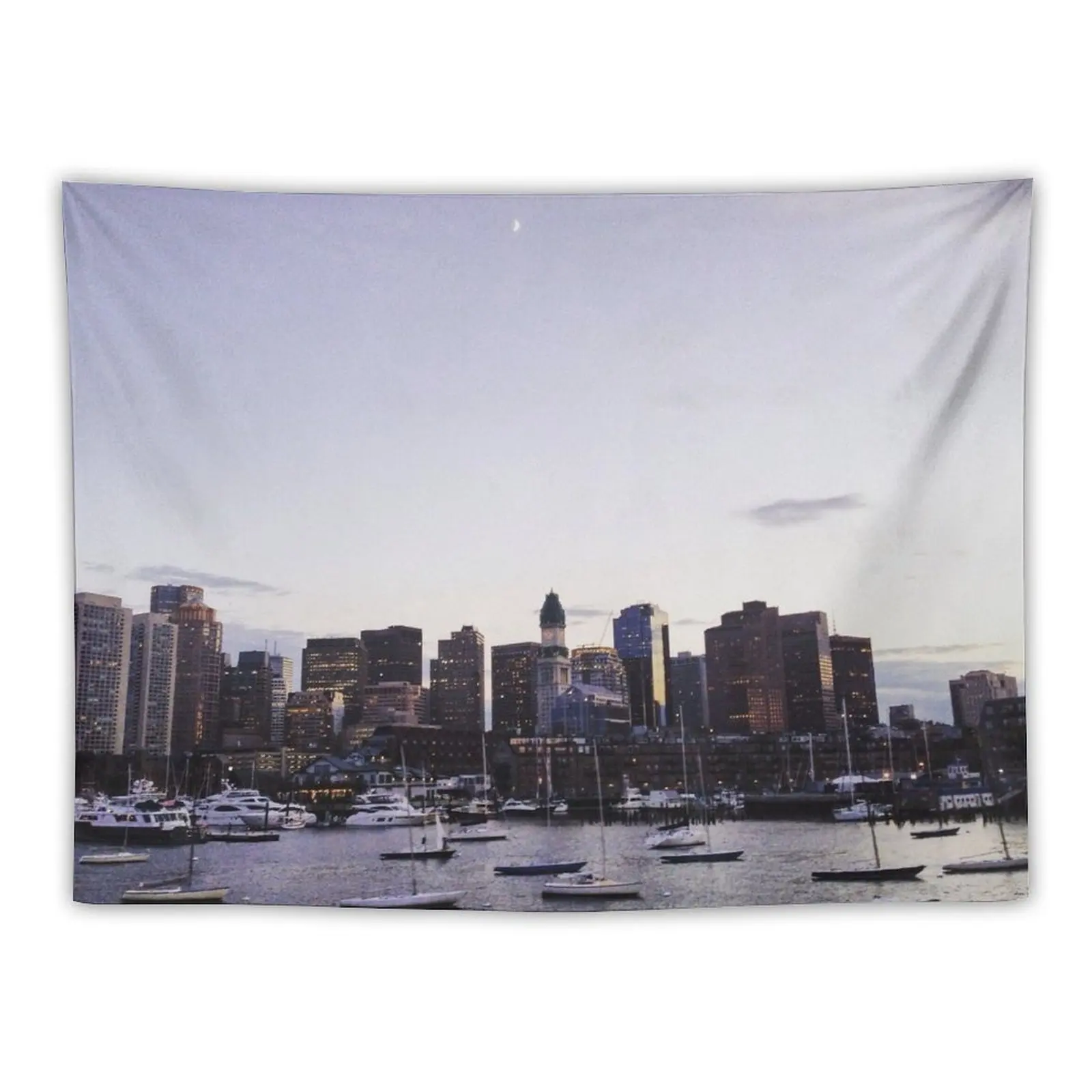 

Boston Harbor at Twilight Tapestry Aesthetic Room Decor Wallpaper Room Ornaments Cute Room Things Tapestry
