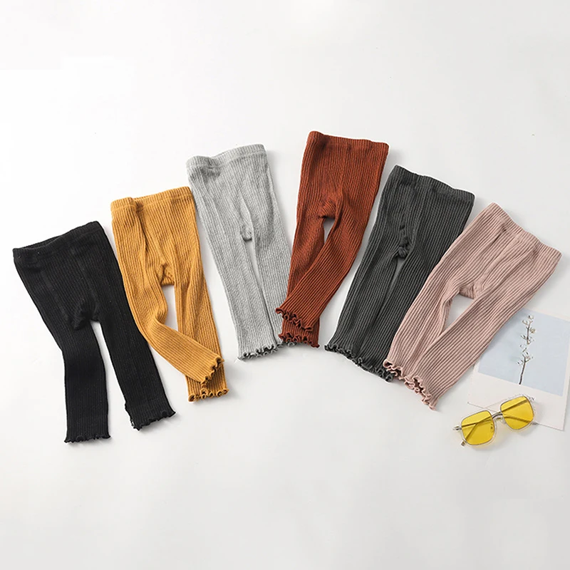 Baby Pants Knitted Candy Color Bottoms Outfits Toddler Girls Ribbed Leggings Striped Casual Trousers Infant Kids Leggings baby trousers,baby leggings