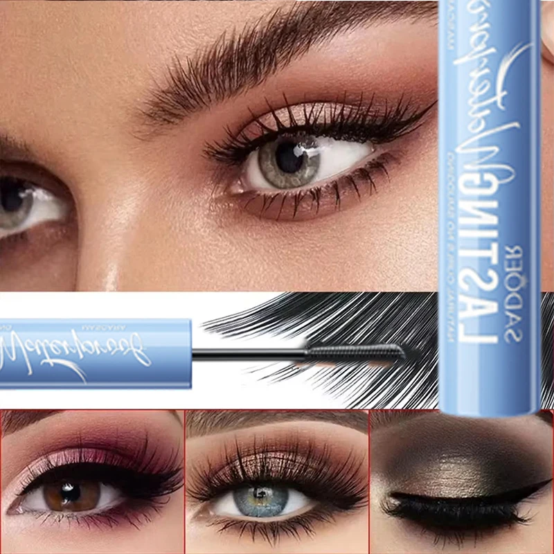5D wasserfeste Mascara für längere Wimpern – Make-up für Damen – Wasserfeste Mascara aus schwarzen Seidenfasern – Koreanische Kosmetik – Neu_voghion.com