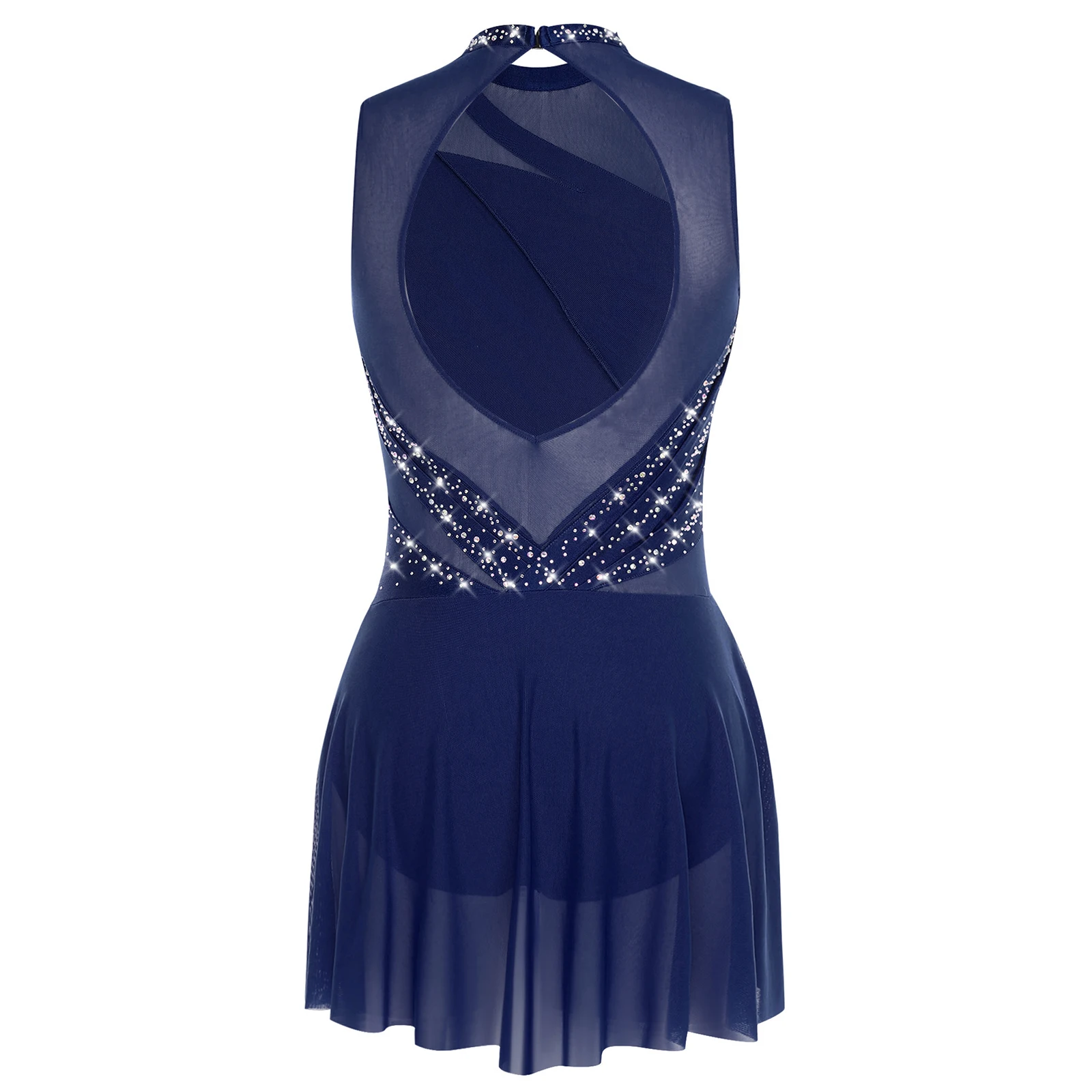 Damen Strass Gymnastik Künstlerisches Eiskunstlauf Tanzkostüm Rhythmus Latein Ballett Lyrisches Tanzkleid Performance Outfits – Detail 28