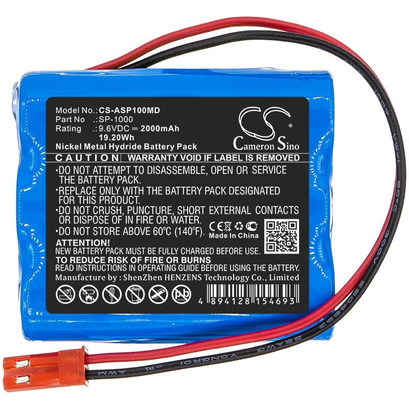 

Medical Battery For Annol SP-1000 Ni-MH 9.60V 2000mAh / 19.20Wh Blue 52.00 * 43.52 * 43.70mm