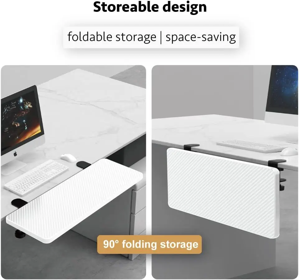 HONJIE Computer Desk Extension Board, Suitable for Office desks, Sturdy Mouse arm Support, Computer Desk Extender, Suitable for