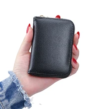 

Fashion Mini Id Card Holder Wallet Pu Leather Credit Card Bag Zipper Purses Ladies Card Holders For Women Short Small Coin Purse