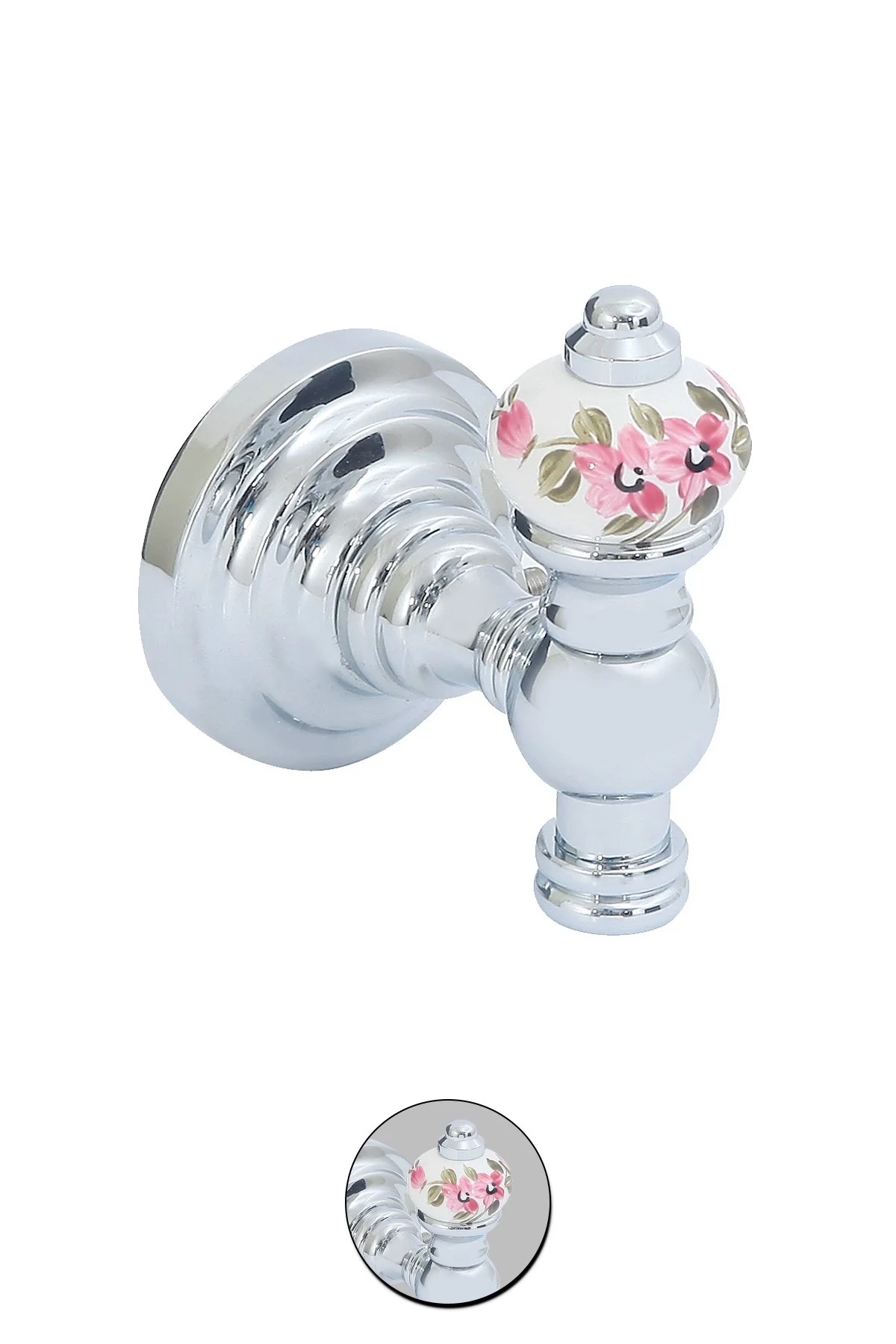 Fantasia Chrome Patterned Assembled Single Bathroom Hanger Robe Hook Brass Material Coating Premium Bath Accesories | Дом и сад