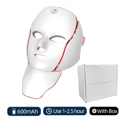 Rejuvenating Multi - Color LED Facial and Neck Beauty Mask for Anti - Aging and Skin Tightening (With Box - 600mAh)