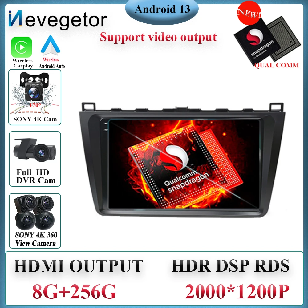 

Android 13 Car Radio For Mazda 6 Rui wing 2008 2009 2010 2011 2012 - 2014 car dvd auto radio stereo 5G