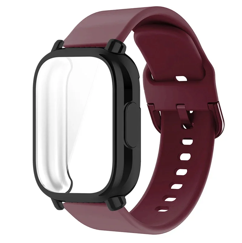 Silicone Strap with Case for Smart Watch, 22mm, Compatible with Watch 5 Active Lite