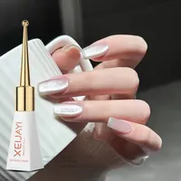 1pc 10ml Holographic Glitter Mirror Porcelain White Cat Eye Gel Polish Magnetic Galactic Effect Gel Nail Polish Soak Off UV LED 6