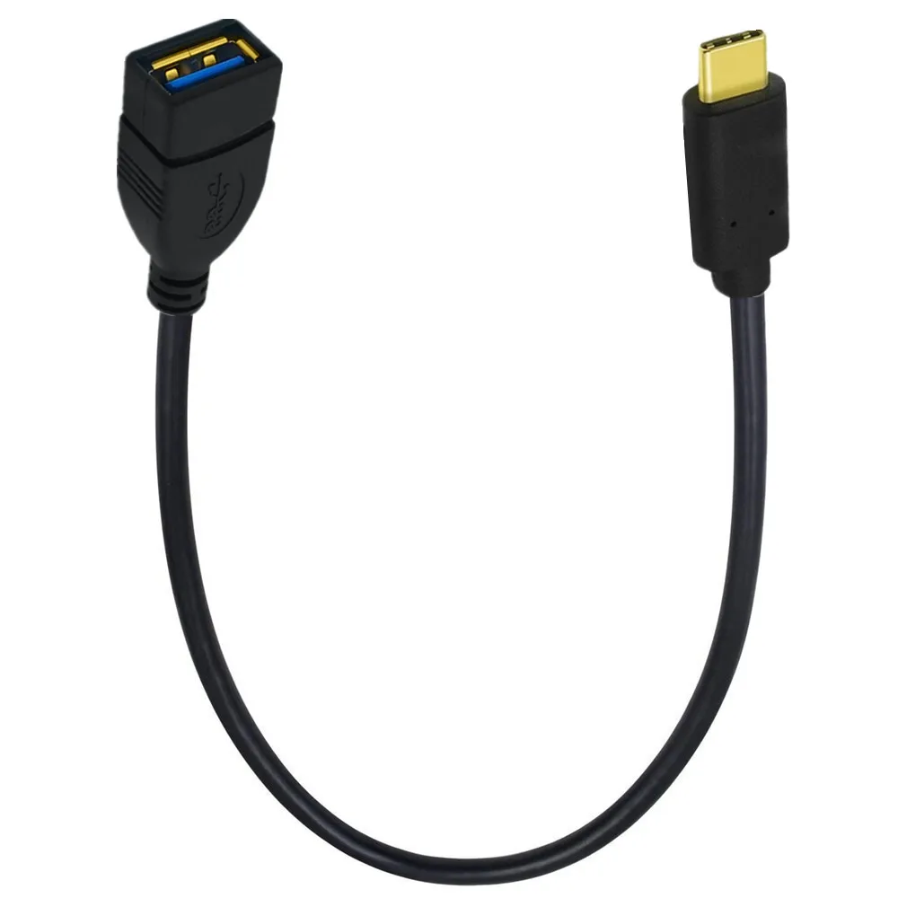 Angled USB-C to USB Female OTG Data Cable, 25CM