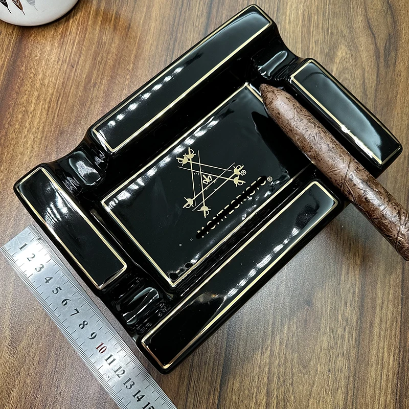 

Luxury Cigar Ashtray Ceramic Office Home 4 Slots Ashtray Cigar Cigarette Ash Tray Cigar Smoking Accessories Free Shipping