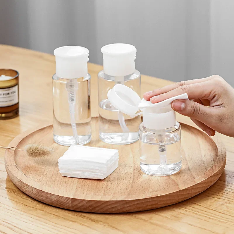 1Pcs Refillable Bottles Push-type Bottling Push Down Empty Pump Dispenser Bottle for Nail Polish and Makeup Remover Bottle 2